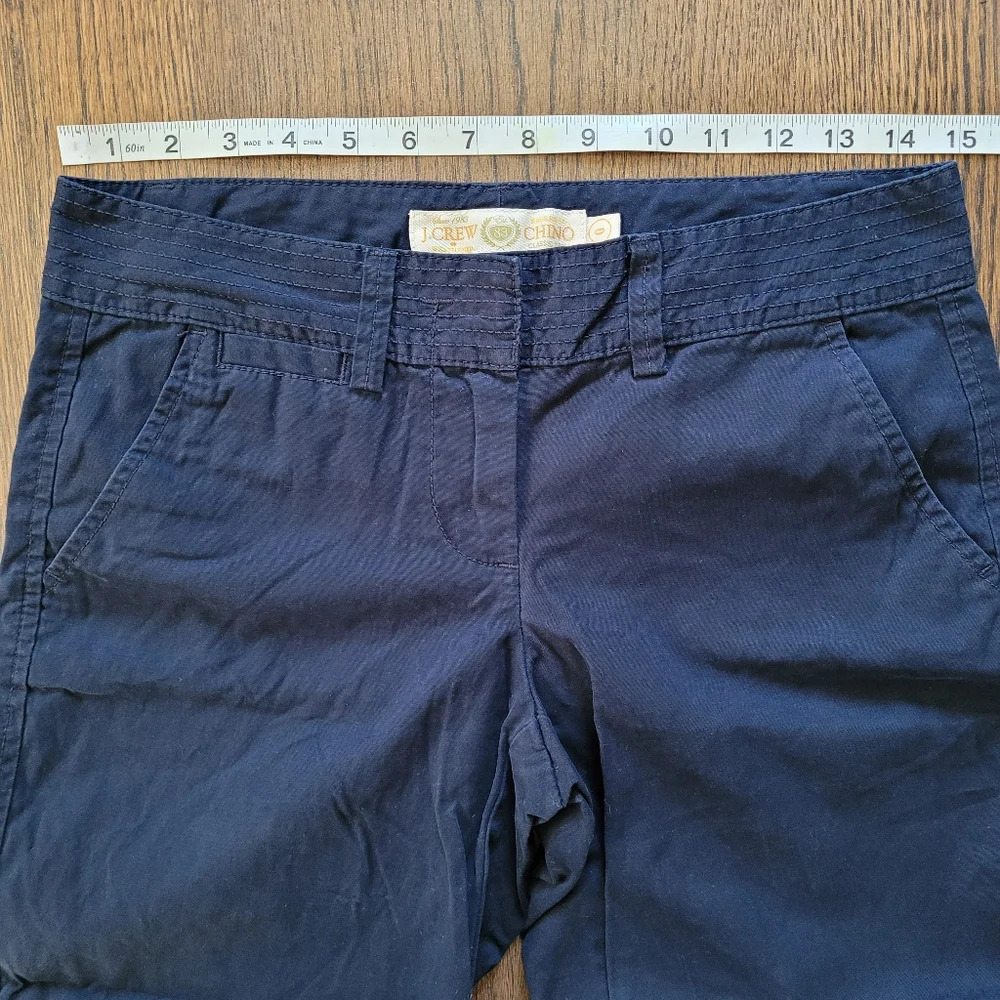 J. Crew Navy Blue Chino Classic Twill Cotton Shorts City Fit Size Women's 0 - Picture 4 of 8